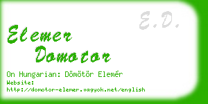 elemer domotor business card